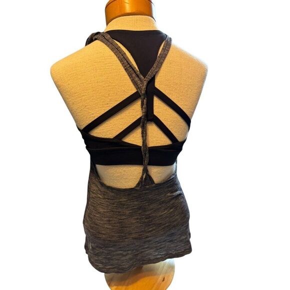 Lululemon Womens Strappy Black & Gray Tank Top Size 4 - Picture 1 of 8